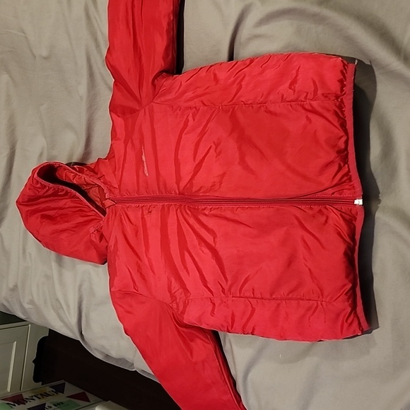 Girl's Puffy Reversible Jacket - pink color size Large - Picture 4 of 5